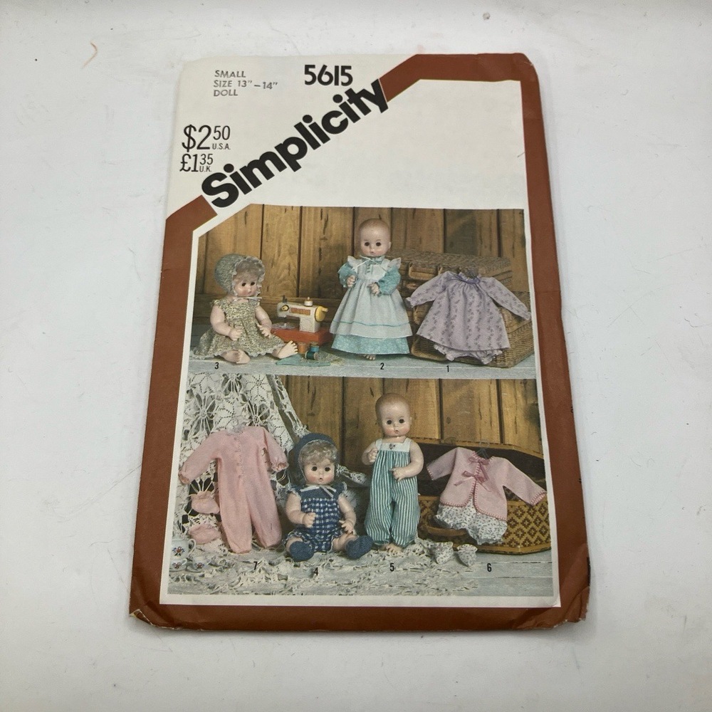 Simplicity Sewing‎ Pattern Small Size 13 14 Doll Clothes 5615 Multiple Outfits